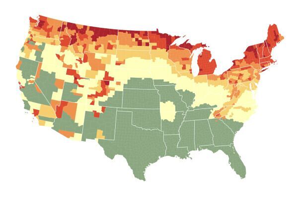 Peak Leaf Peeping Date for Each Region of the United States