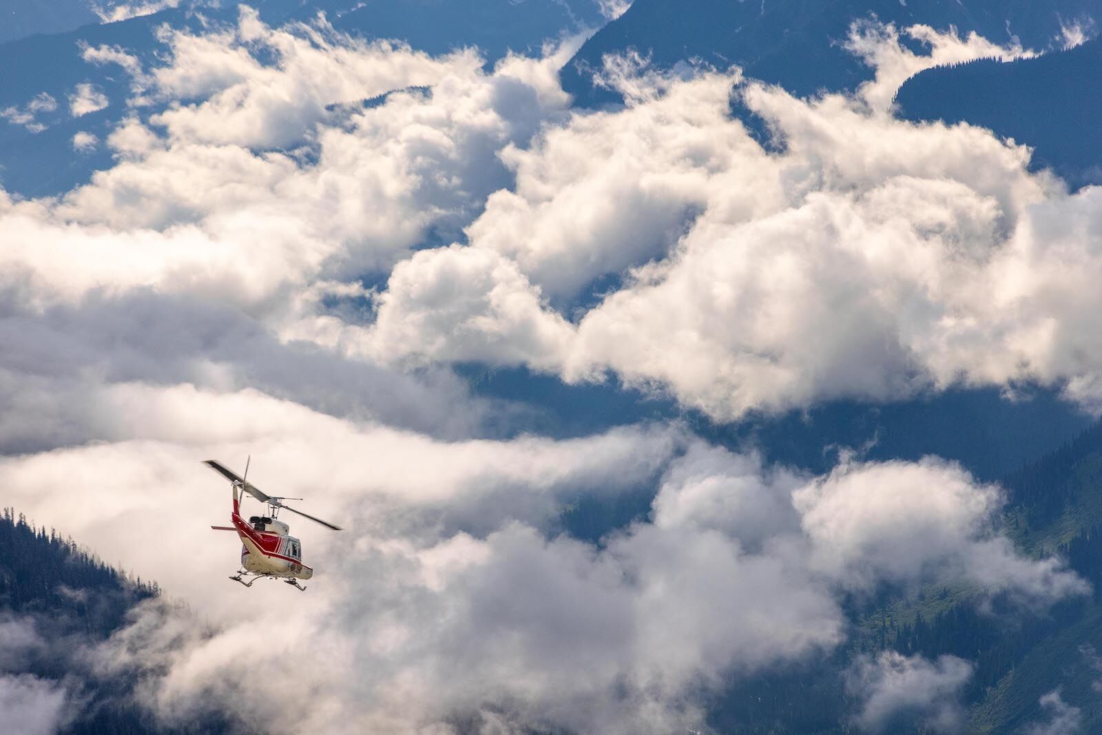 helicopter for heli hiking in british columbia