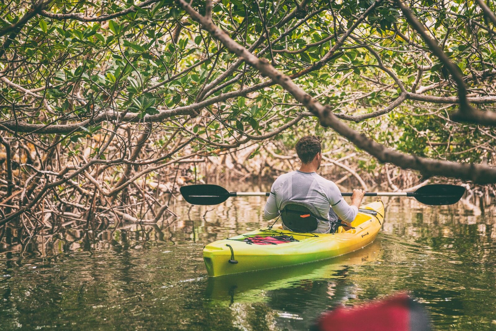 Man kayaking Fort Lauderdale on West Lake