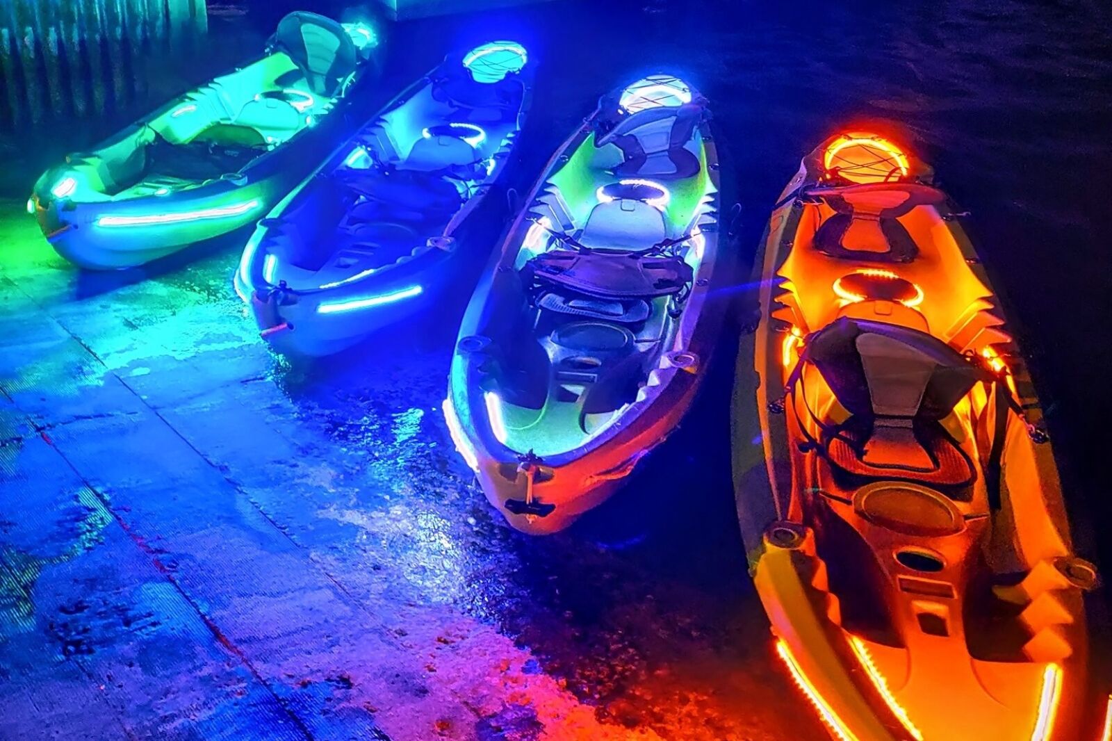 Glow in the night kayaks for kayaking fort lauderdale