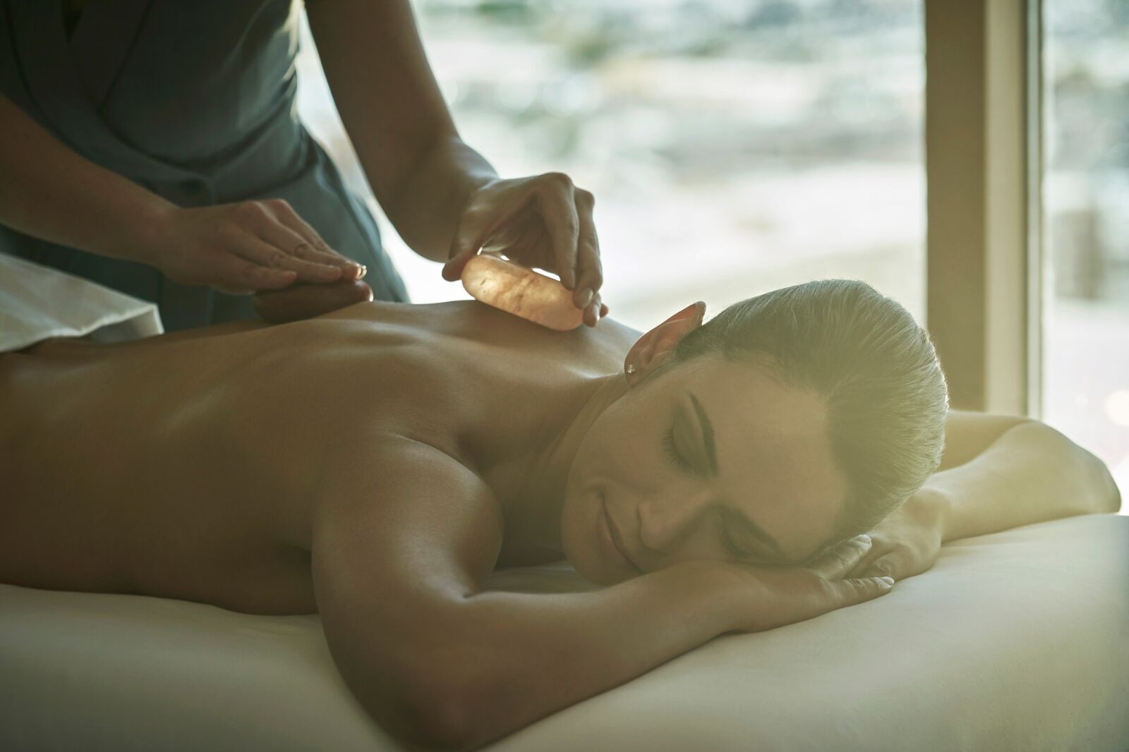 The Warm Salt Stone Ritual massage at The Spa at the Four Seasons on Las Vegas Spa weekend 
