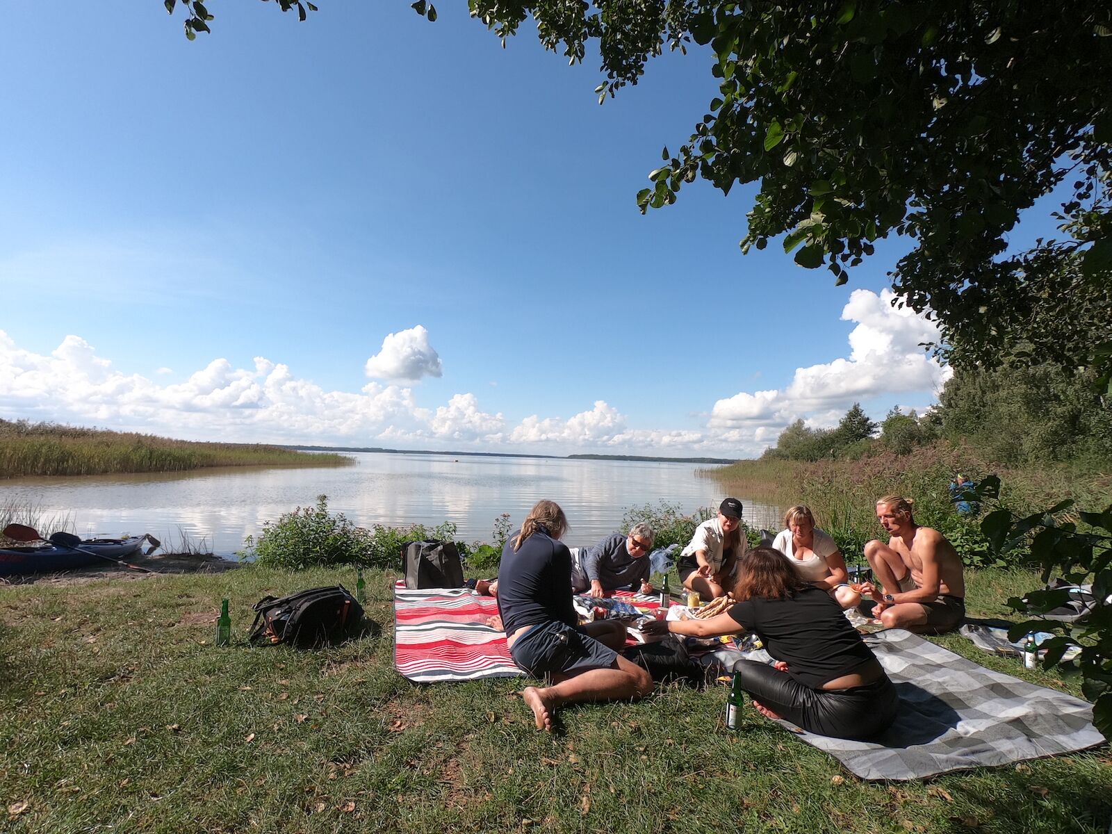 picnic on lake muritz in germany