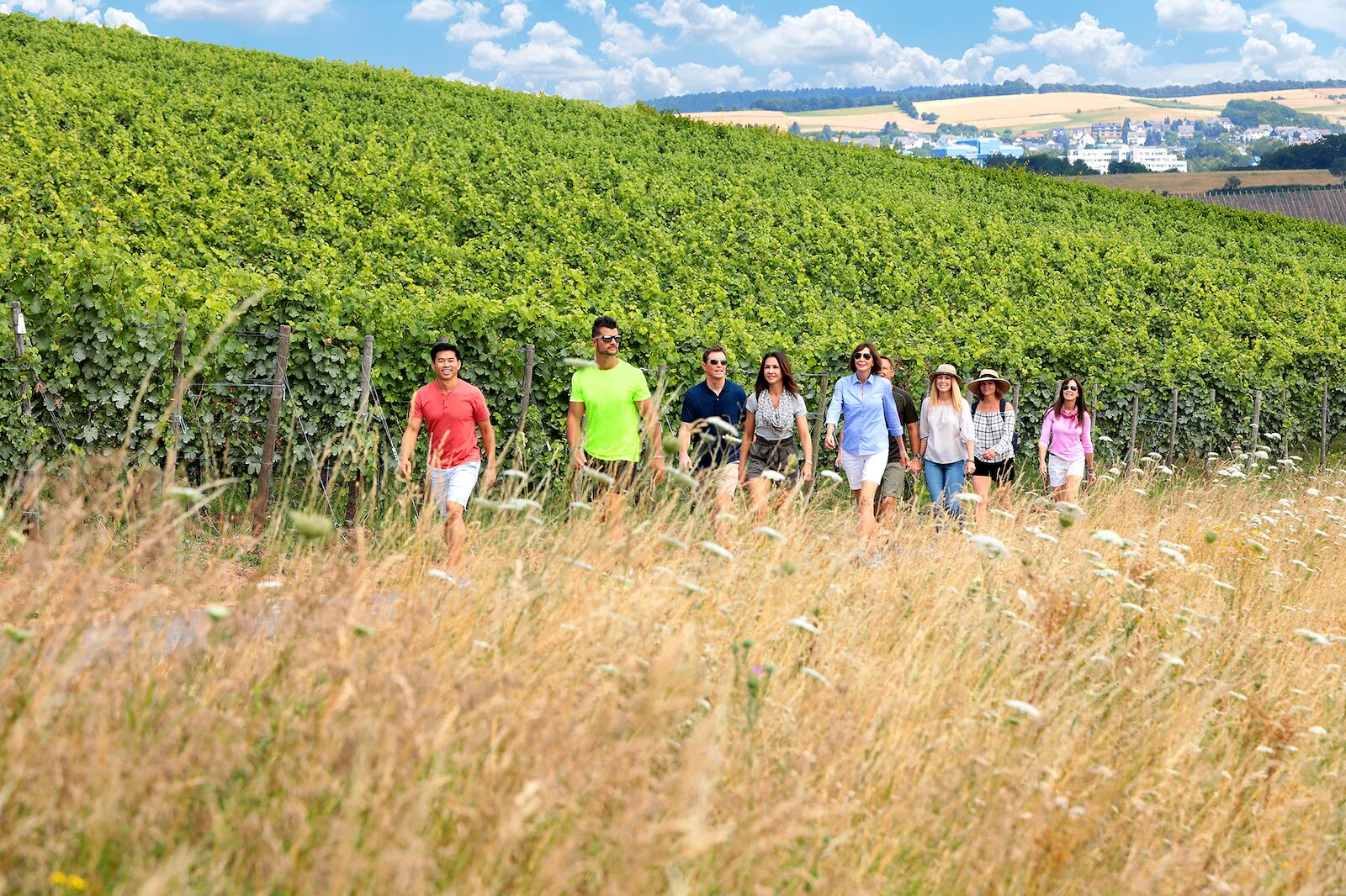 walking vineyards in germany during river cruise