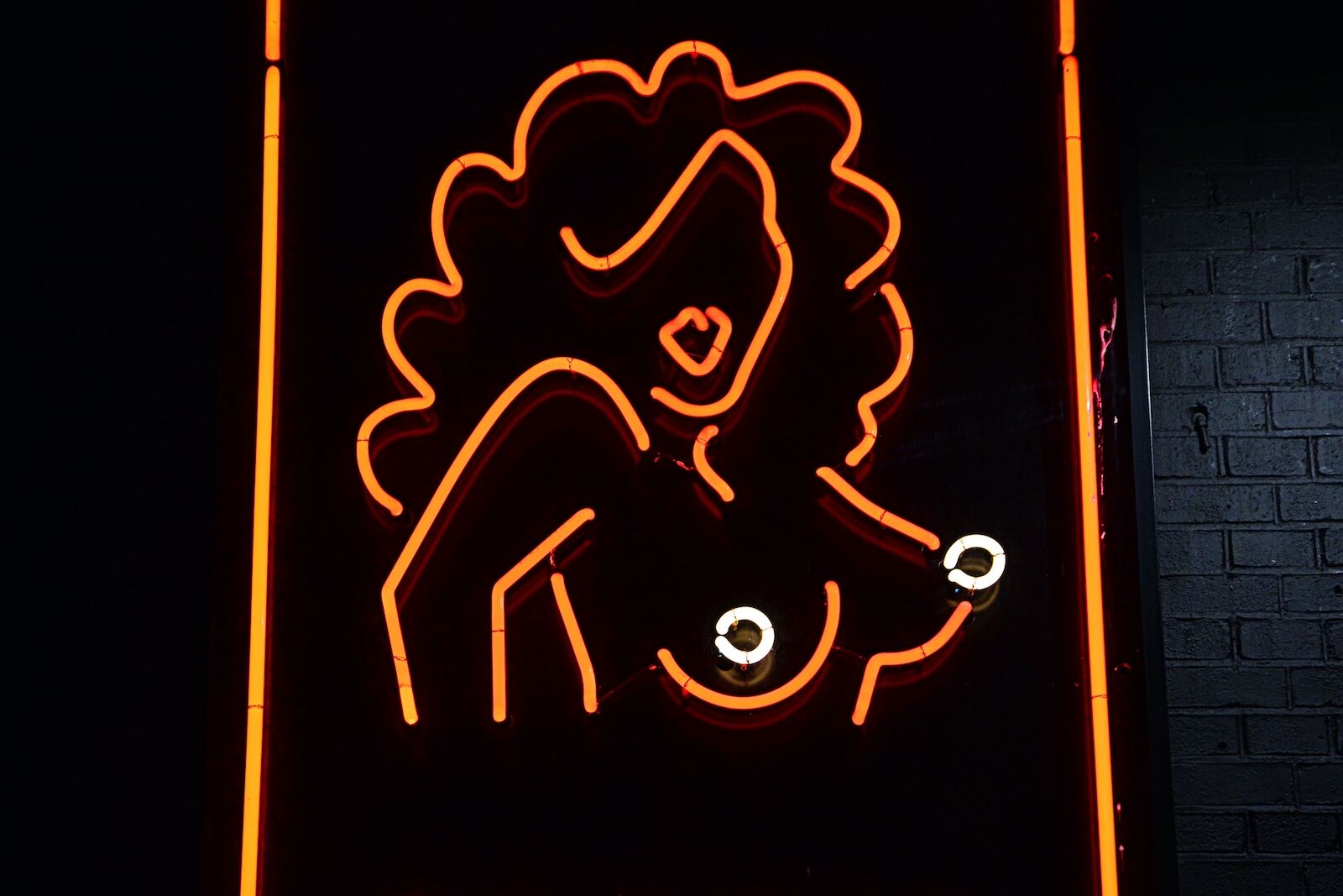 Sexy lights at one of the sex show venues in Amsterdam