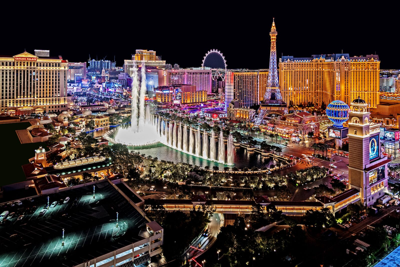 Las Vegas Nevada 2019 01 27 panoramic view of the Las Vegas Strip