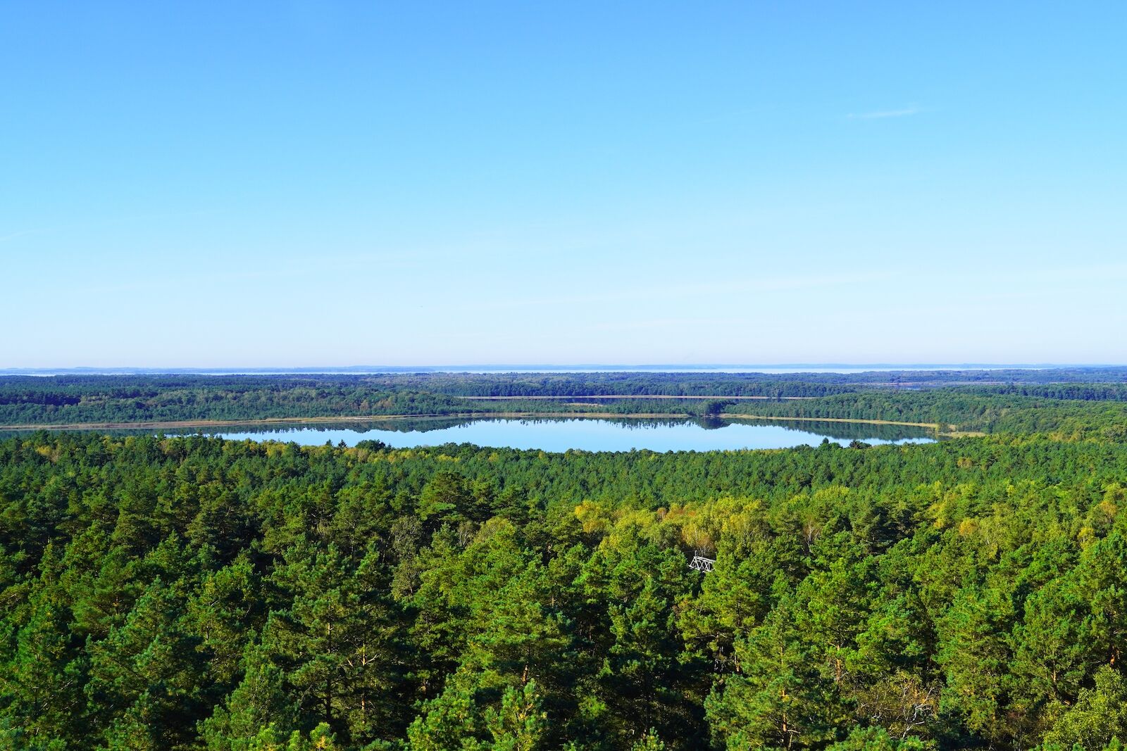 Aerial view of the Müritz National Park.