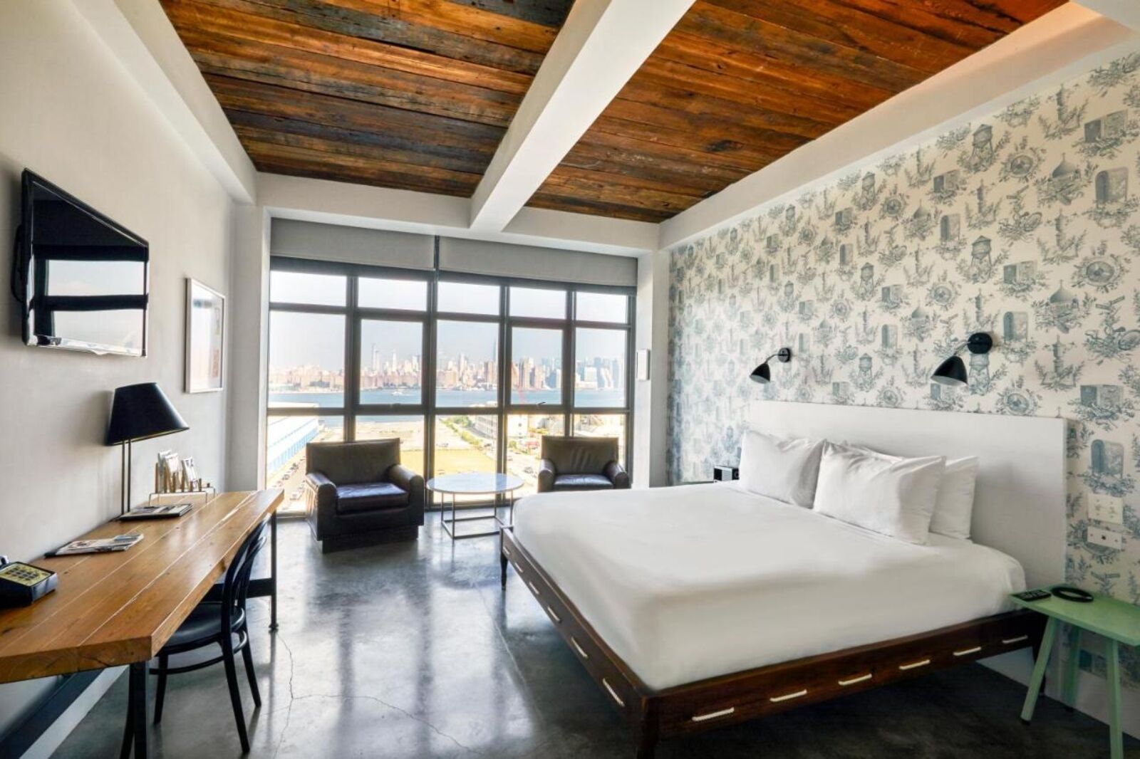 Bedroom in Wythe Hotel a great place to stay when enjoying things to do in nyc