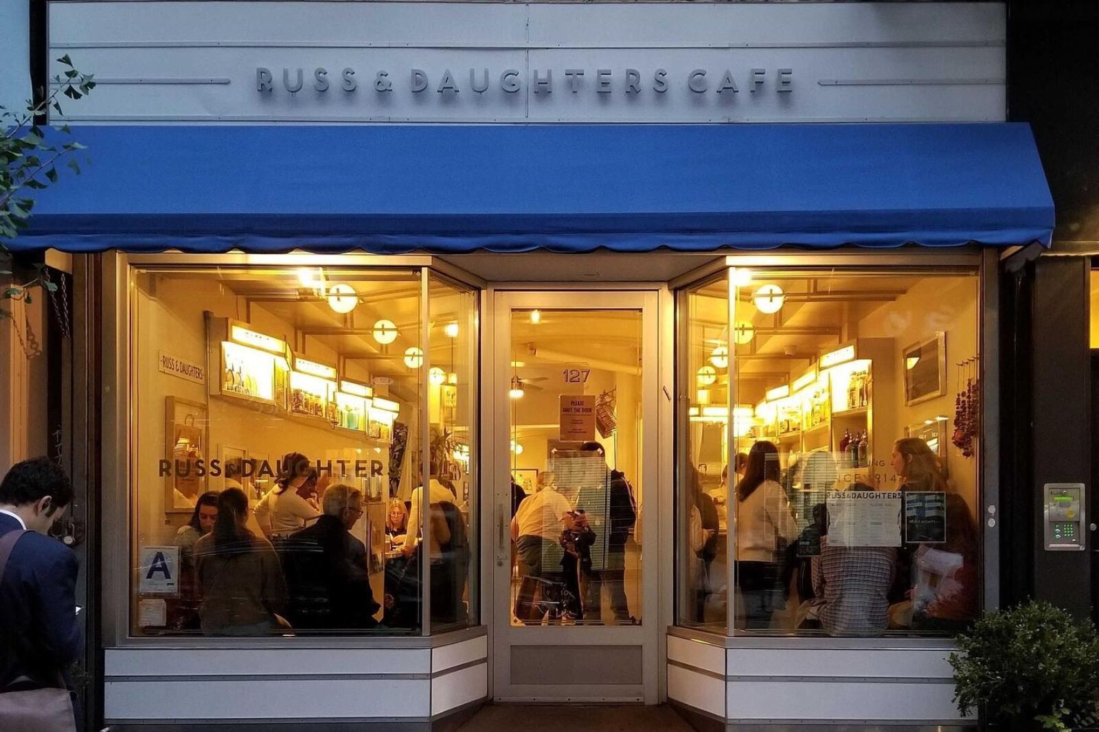 Outside of Russ and Daughters Cafe one of the best things to do in nyc