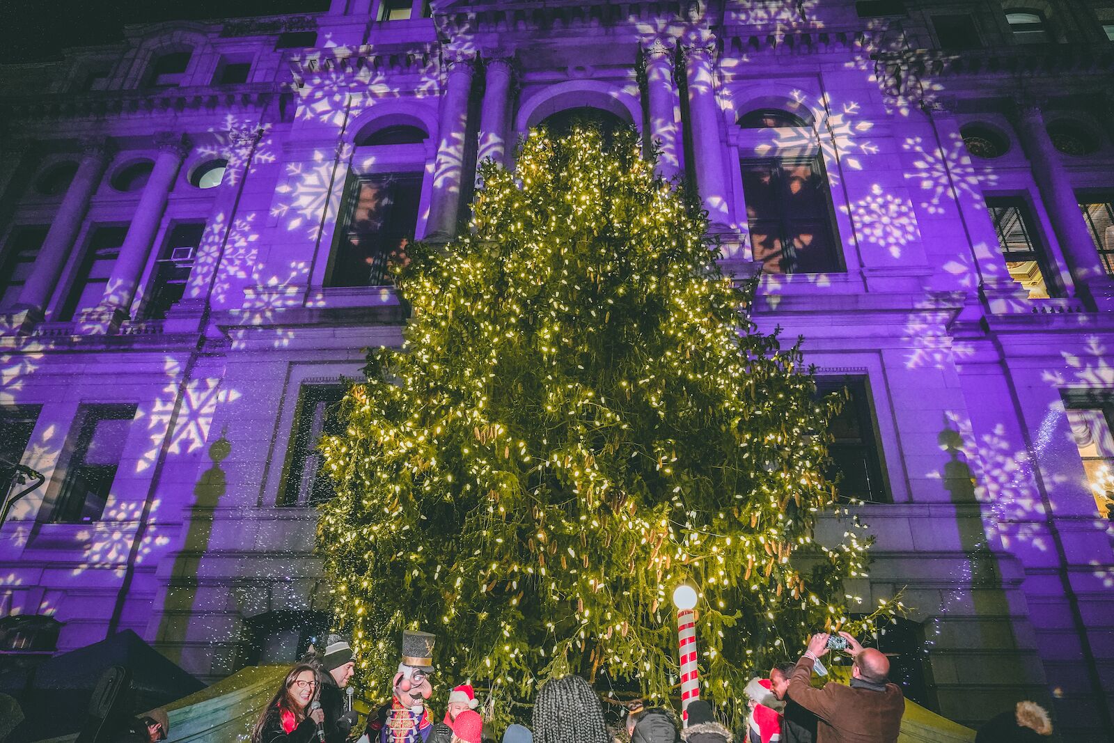 A tree lighting ceremony is a great way to enjoy christmas in Providence in winter