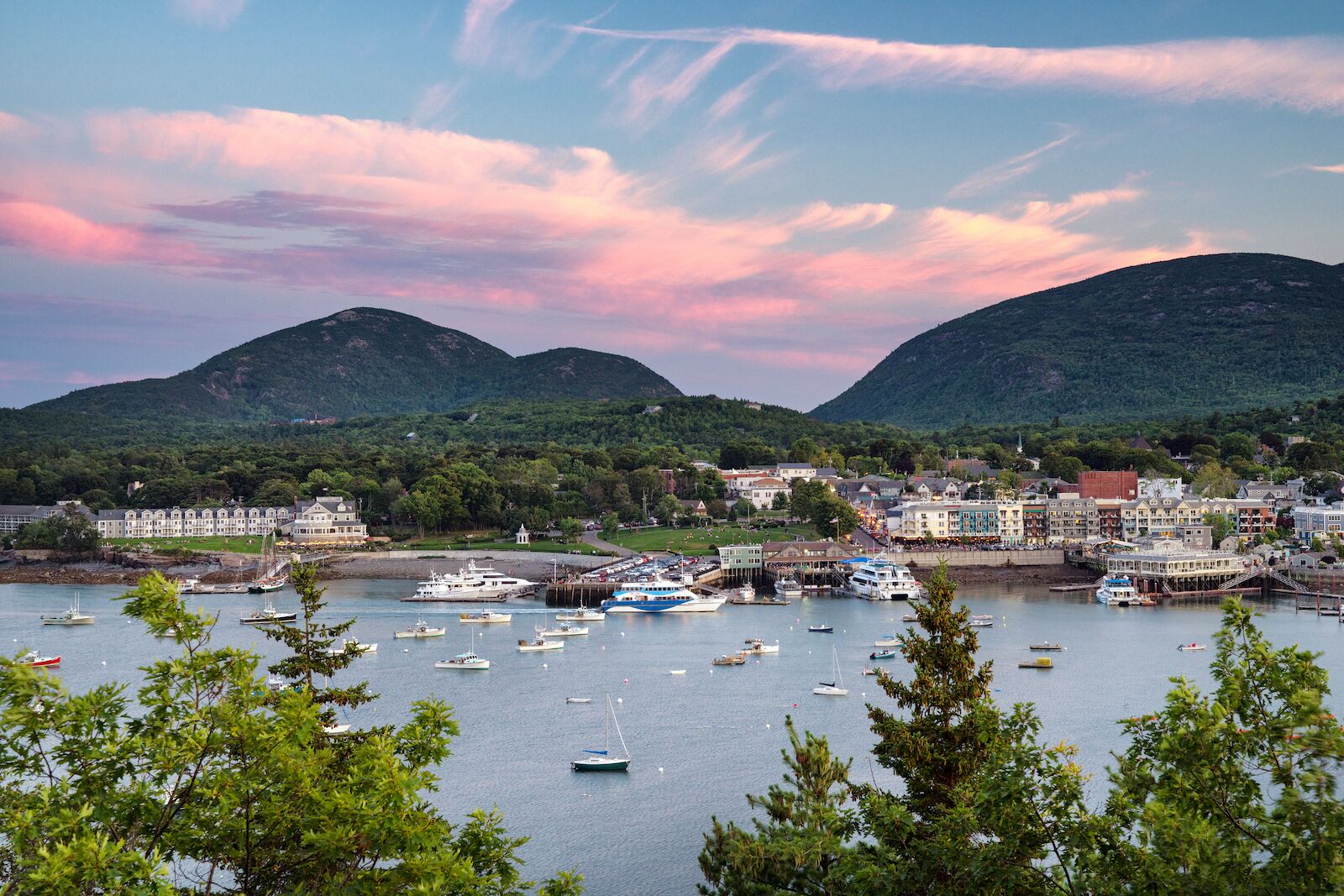 how to get to acadia national park - water view of bar harbor