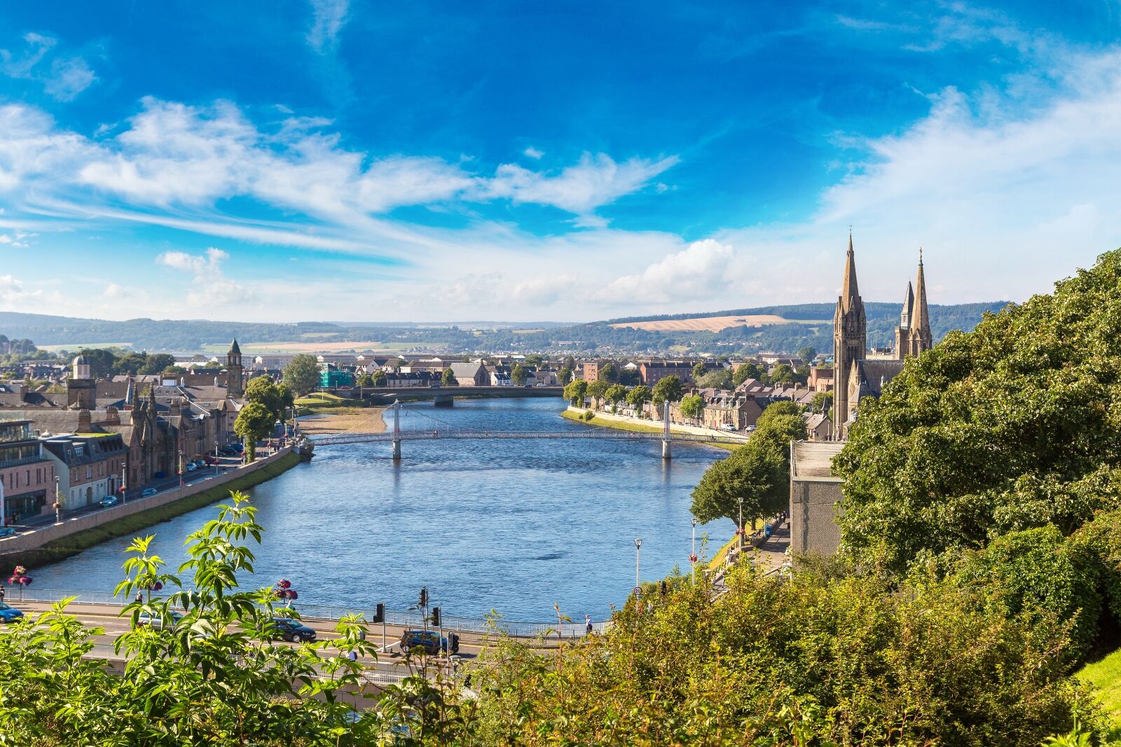 Cityscape of Inverness on Scottish Highlands tour