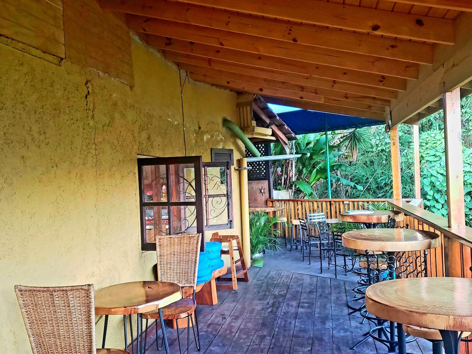 The patio of Crystal Edge Restaurant, in the Blue Mountains of Jamaica