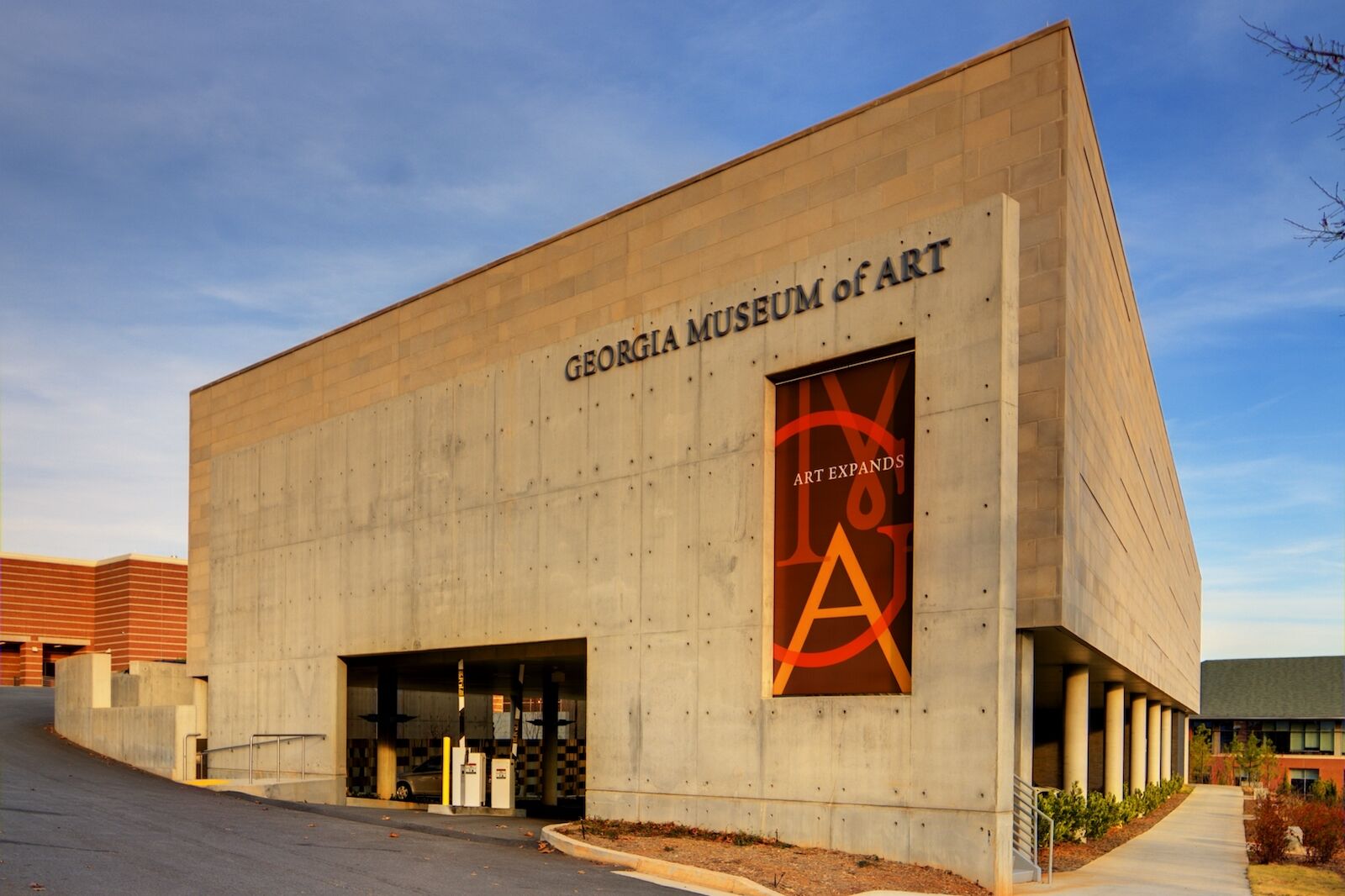 ATHENS, GEORGIA - DECEMBER 3: Georgia Museum of art on December 3, 2011 in Athens, GA. Associated with the University of Georgia, it has been the official state museum of art since 1982.