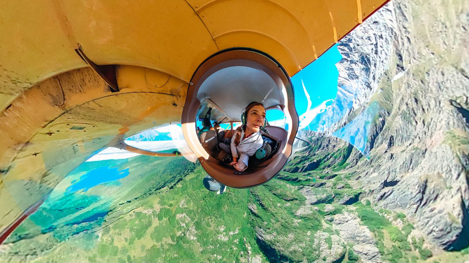 using the GoPro 360 MAX while flying over a park in Alaska
