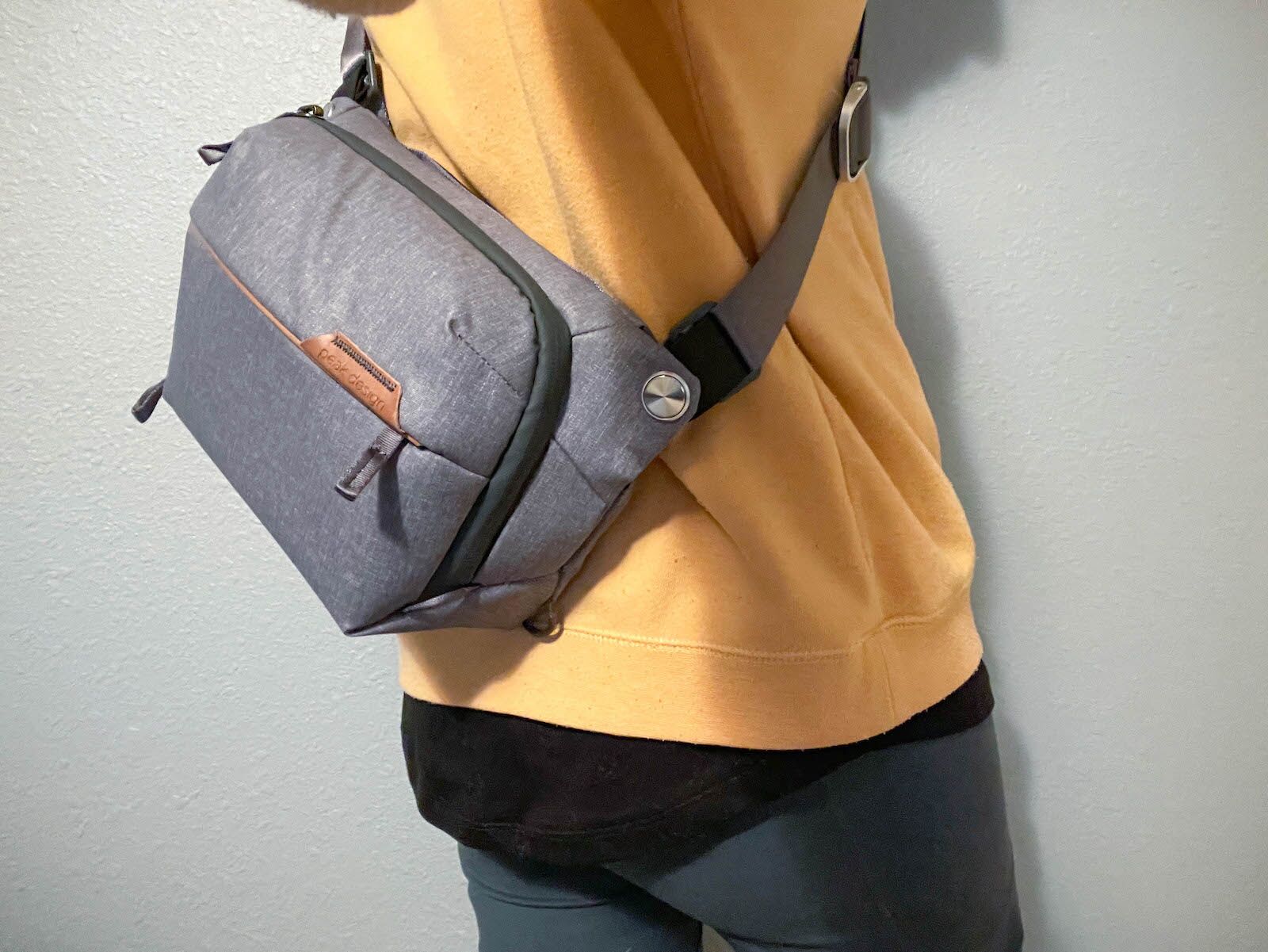 Everyday Sling from Peak Design on person's back