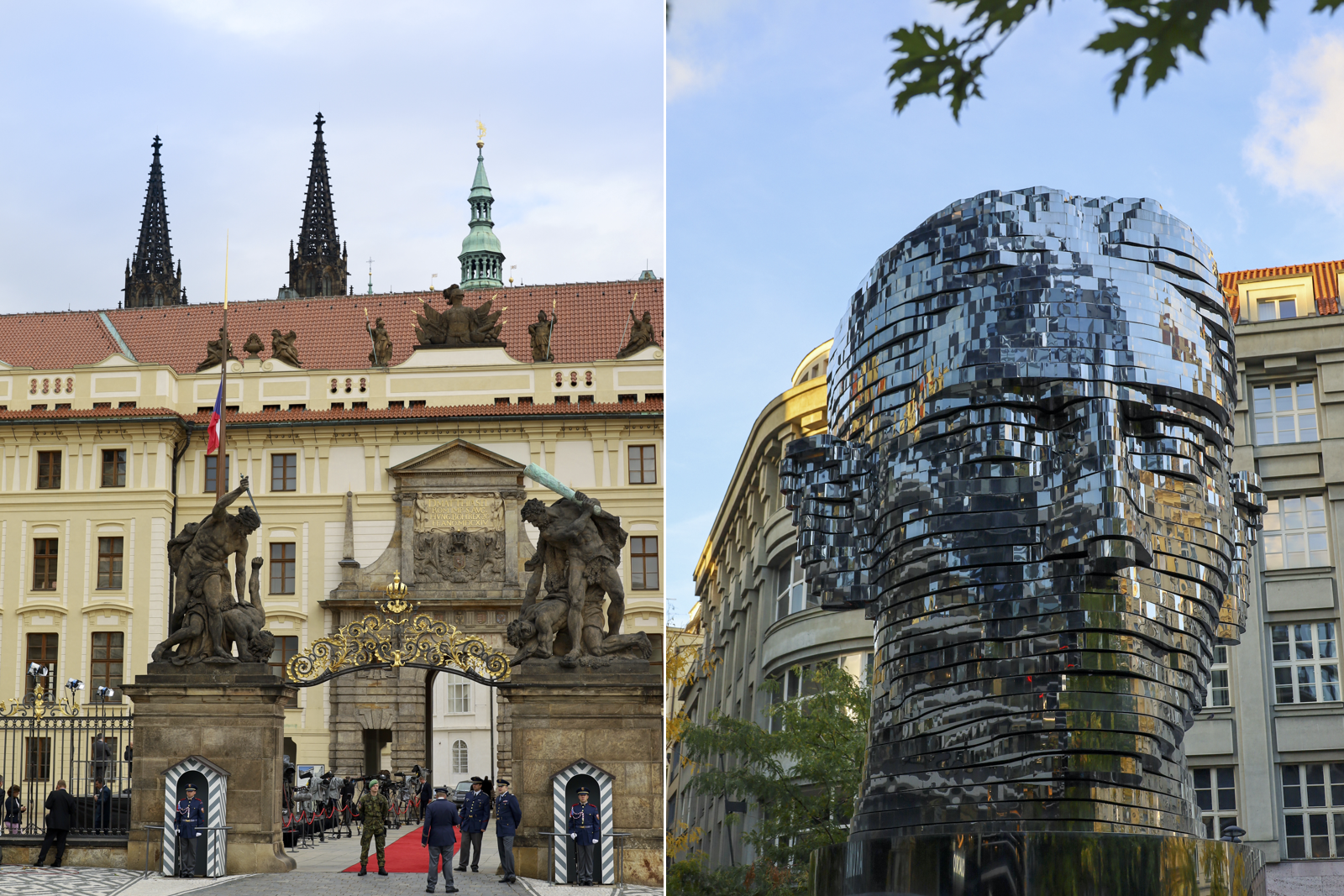 A state of Franz Kafka, who was born in Prague, and Prague Castle