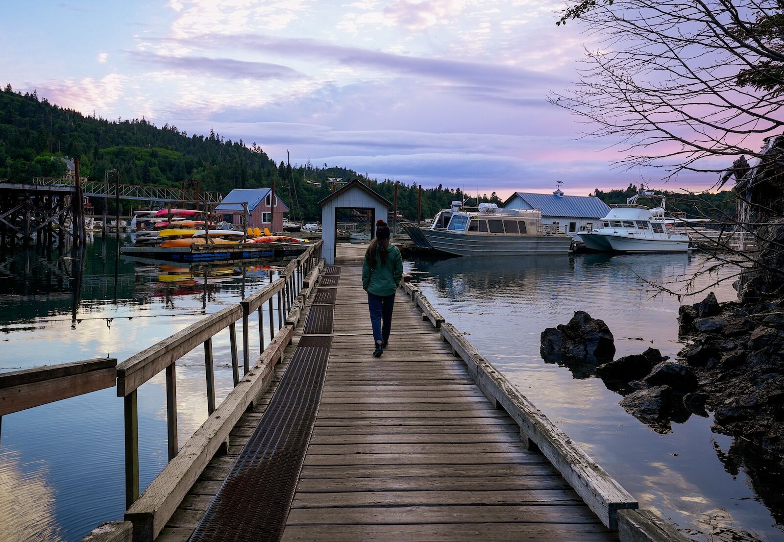 Stillpoint lodge at sunset