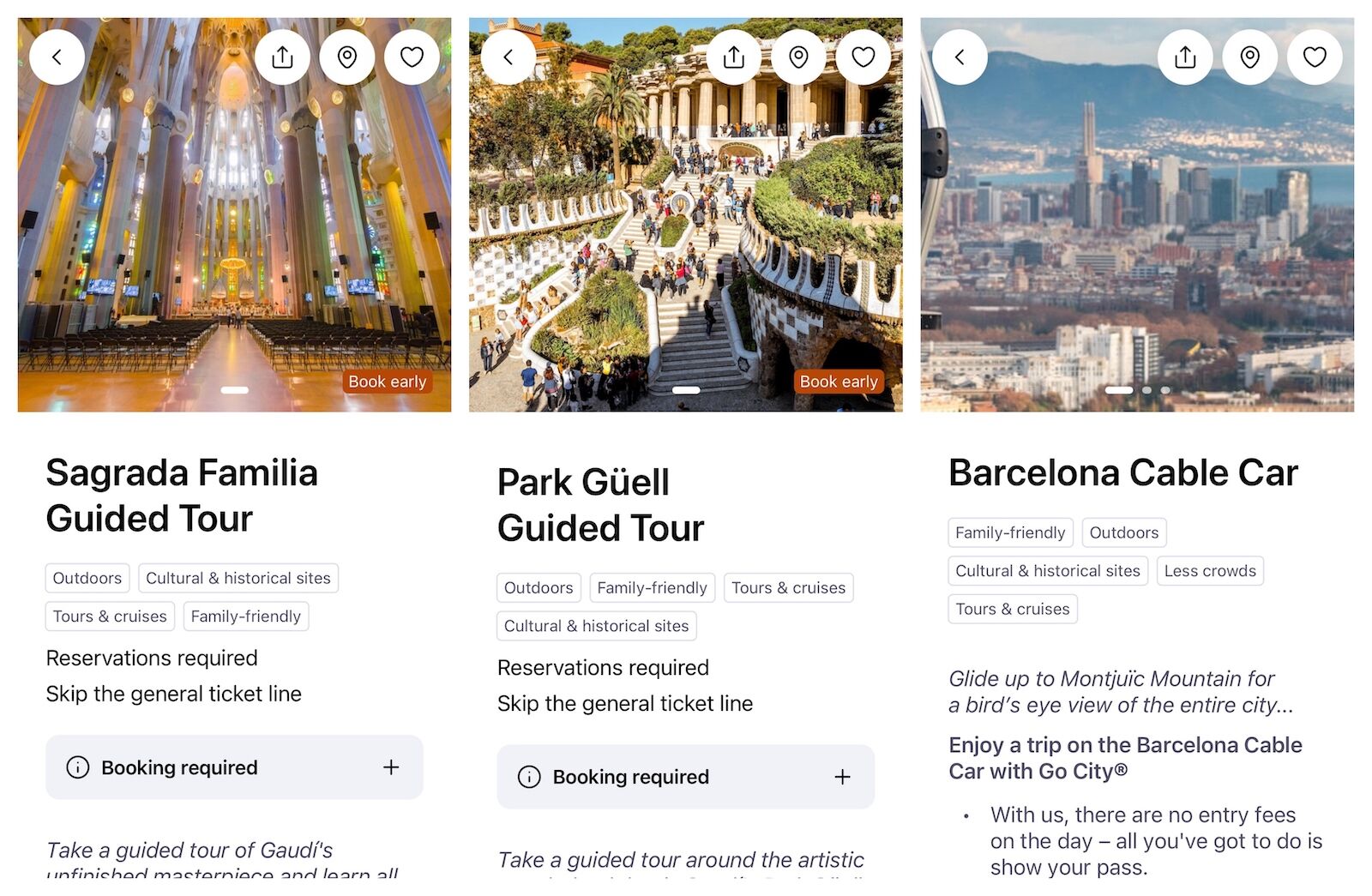Three-attraction Go City pass in Barcelona