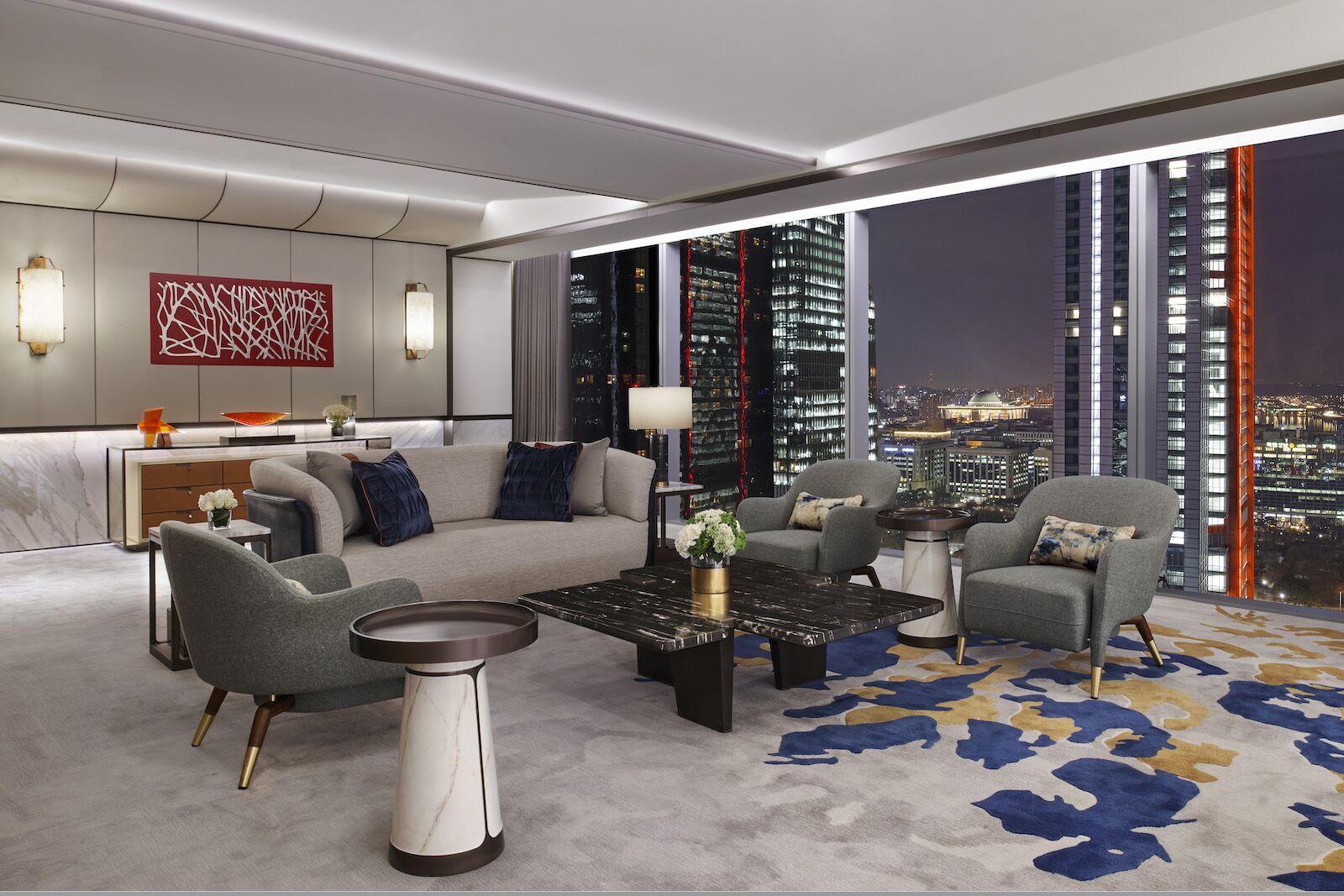 fairmont ambassador penthouse living room in seoul