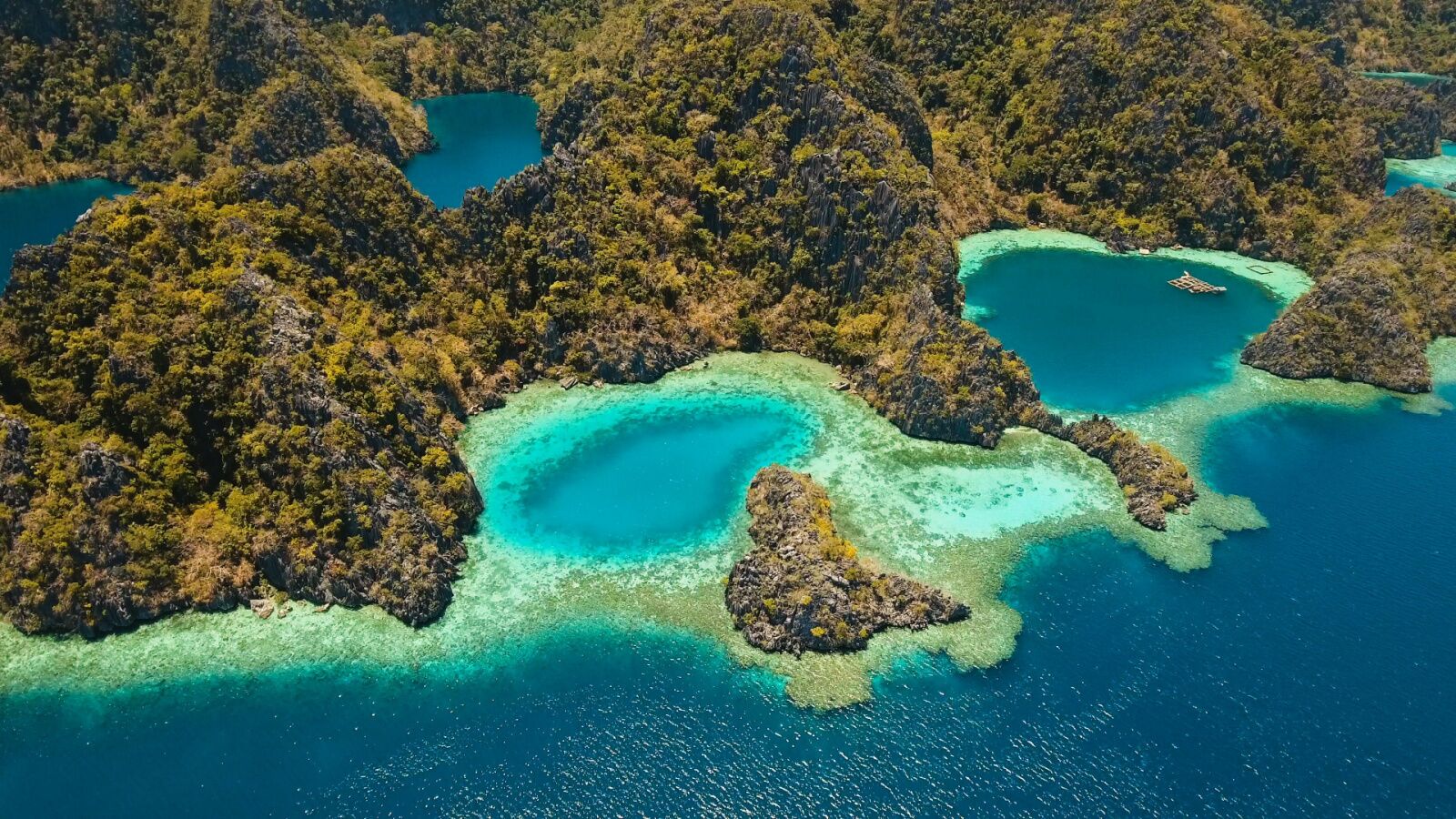 Barracuda lake on Coron Island in Philippines