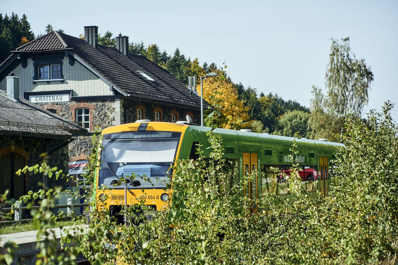 Granfau train and train station in bavarian forest