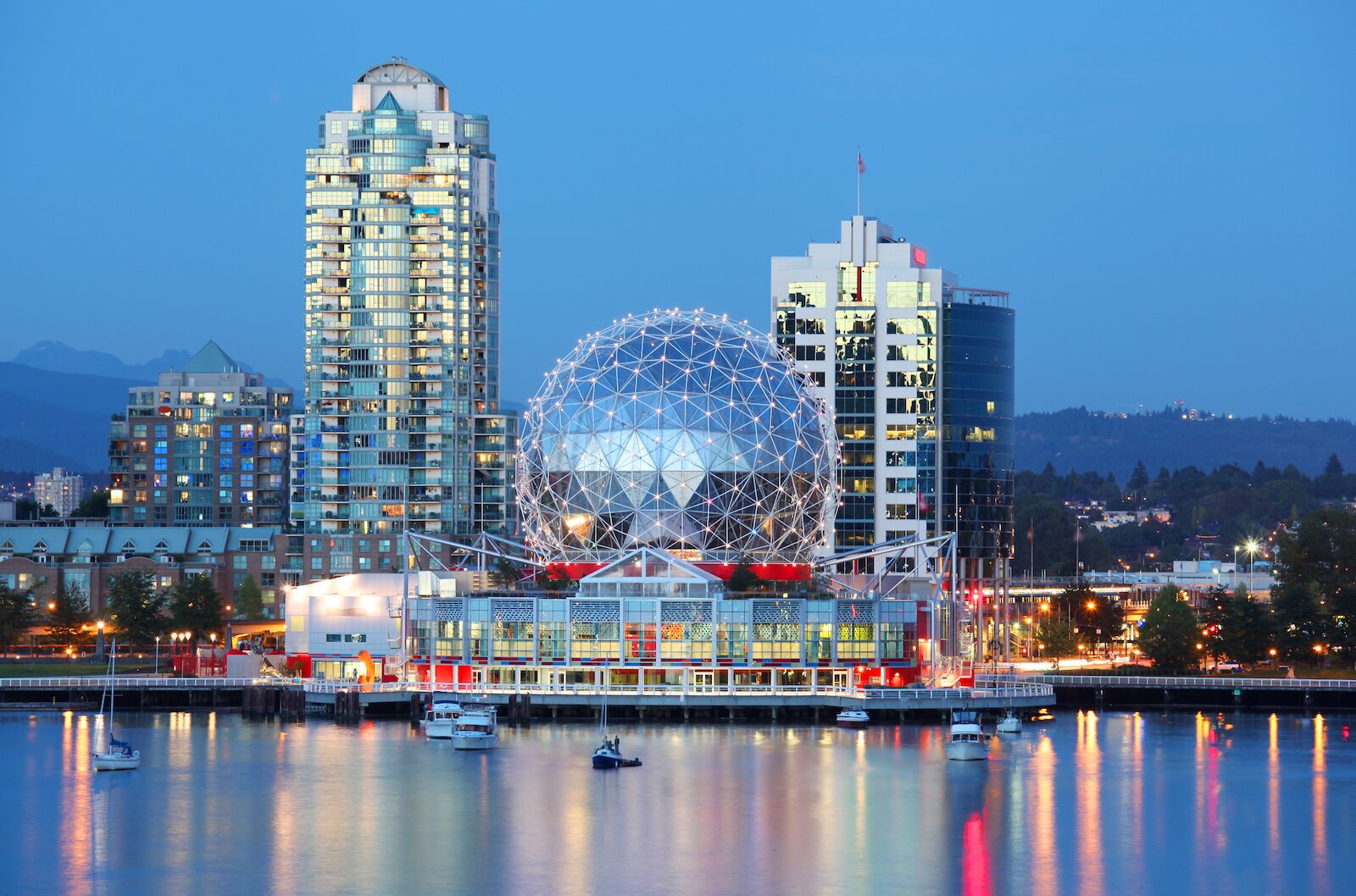 View of the dome of Science World, one of the best museums in Vancouver, Canada