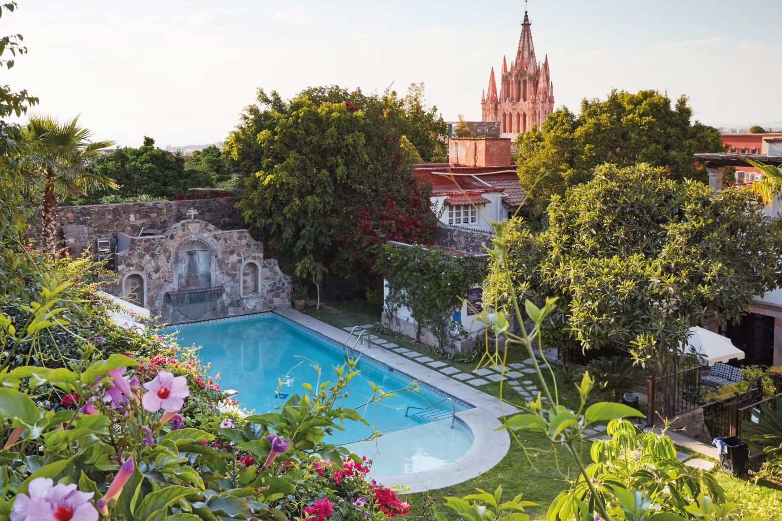 Belmond Casa de Sierra Nevada swimming pool and gardens one of the best places for couples in Mexico
