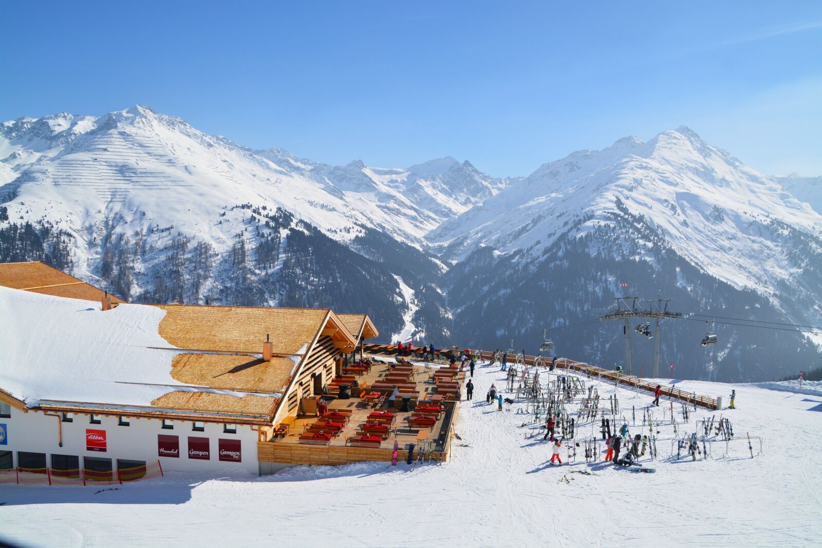 A bar at the Alps ski resort of St. Anton Austria