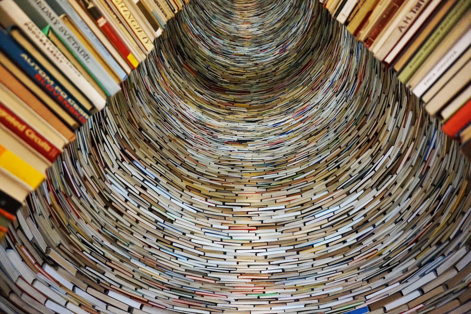 The Prague Library Has a Incredible Book Tower in Its Lobby