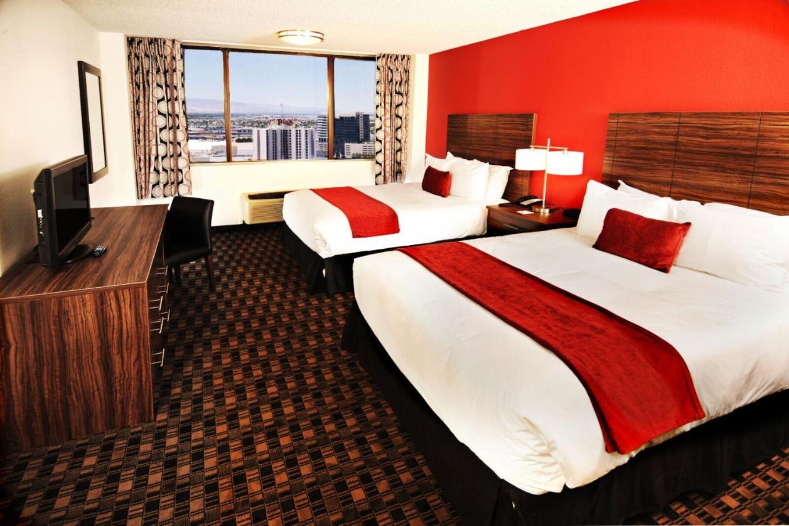 Bedroom suite at The D Las Vegas one of the best Downtown Las Vegas hotels 