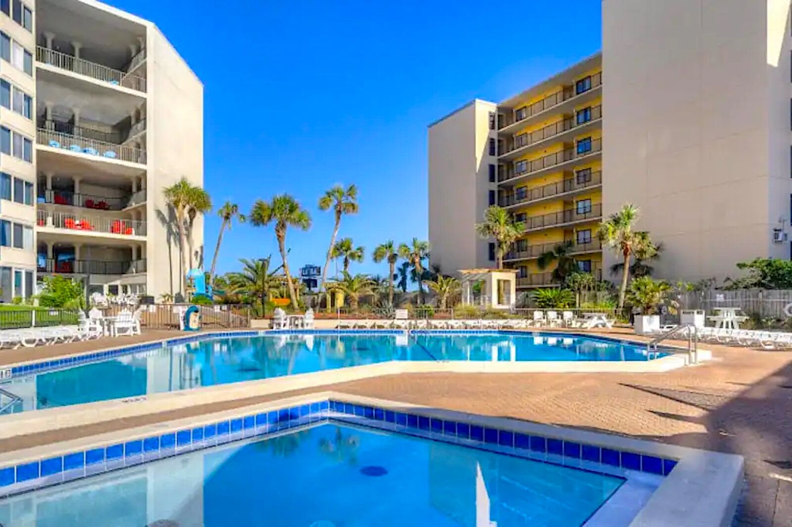 Swimming pool at one of the best panama city beach airbnbs 