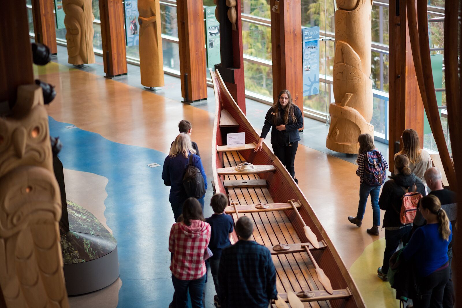 Inside the Squamish Lilíwat Cultural Centre in Whistler