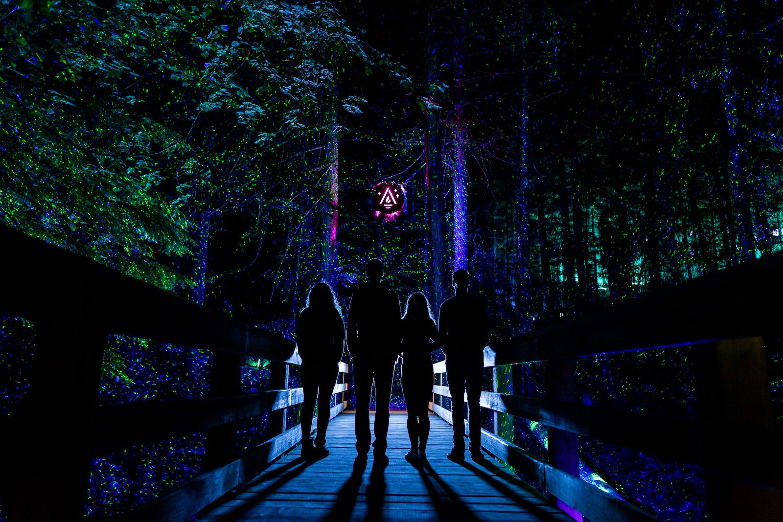 People attending the Vallea Lumina shows in Whistler, Canada