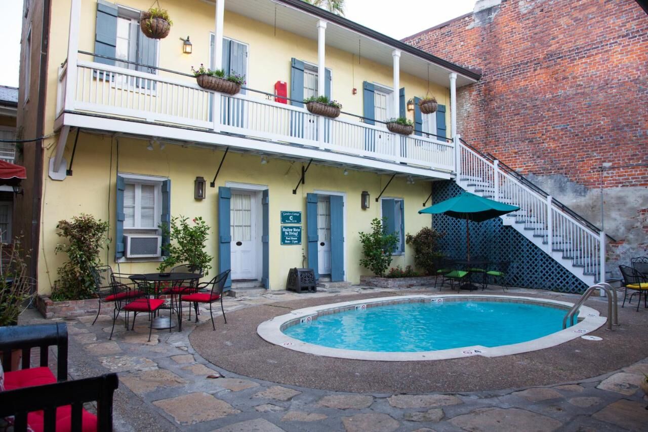 pool and backside of hotel st. pierre in new orleans