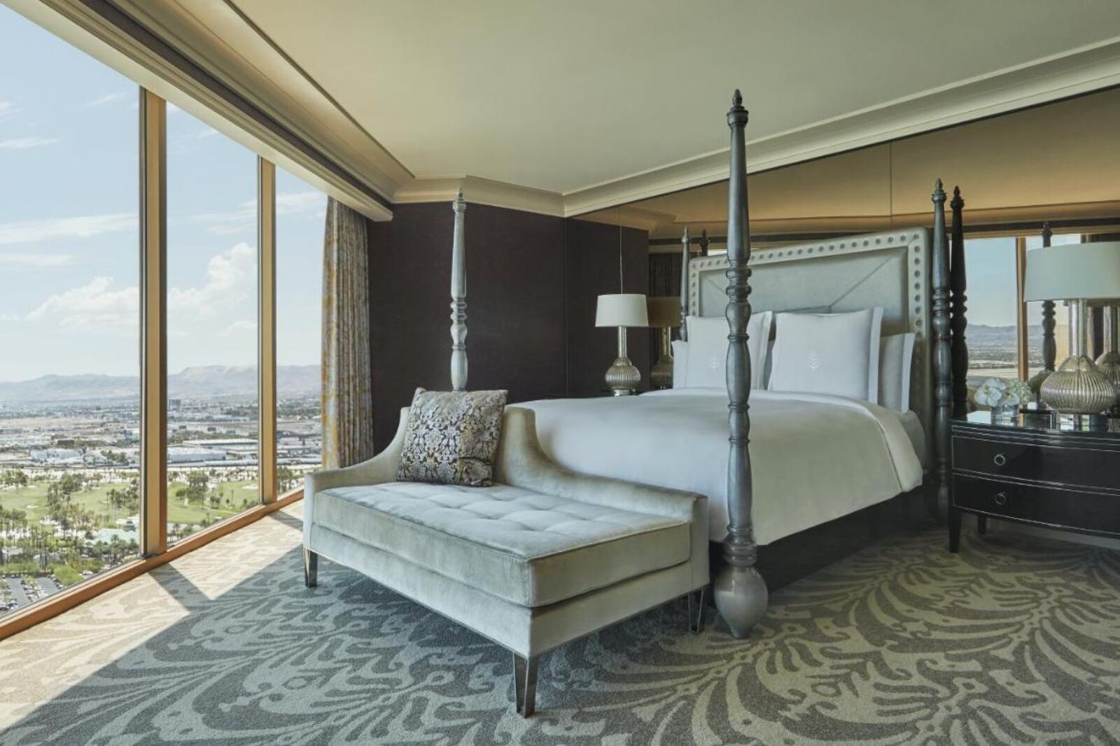Suite with large windows at The Four Seasons of the best hotels near las vegas airport 