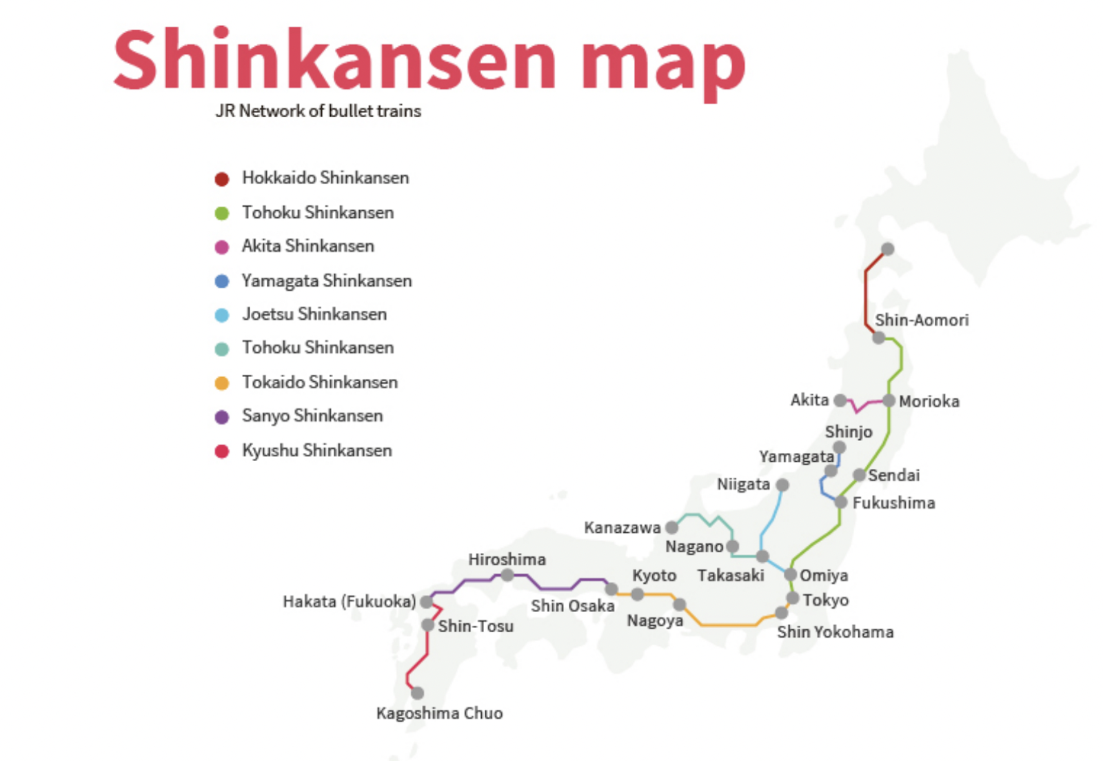 Shinkansen Map japan