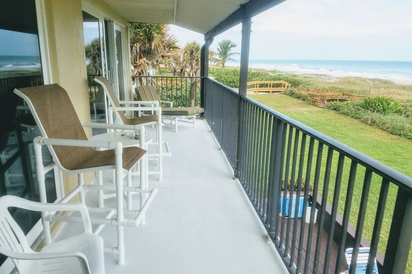 Balcony at Airbnb Cocoa Beach rental 