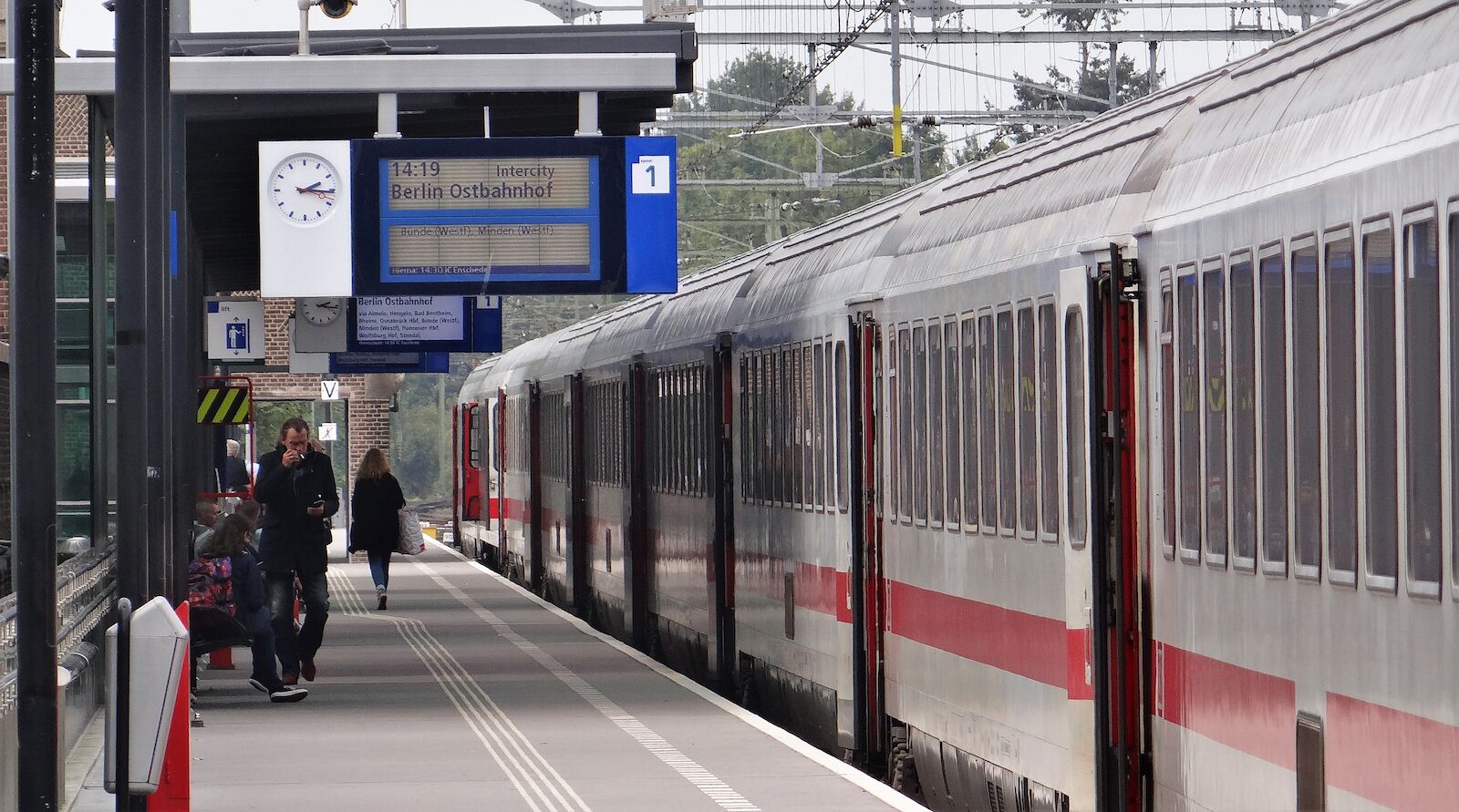 Amsterdam to Berlin InterCity train in train station