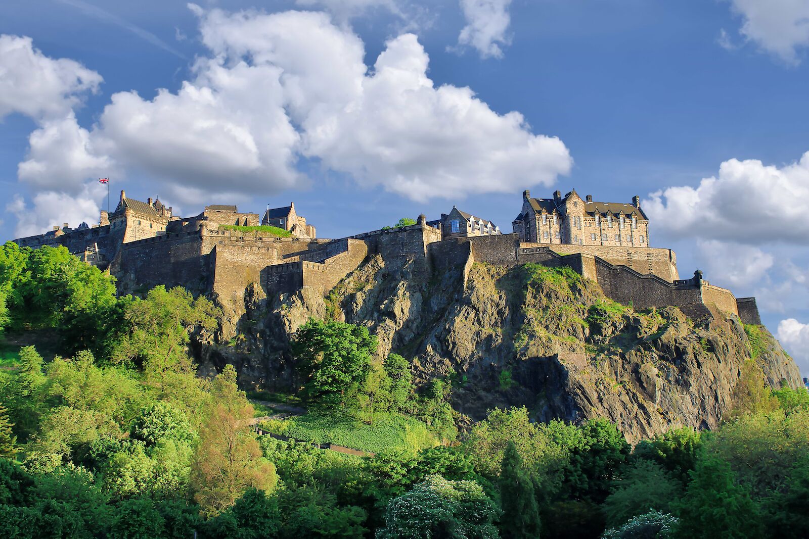 View of Edinburgh Castle from the streets below