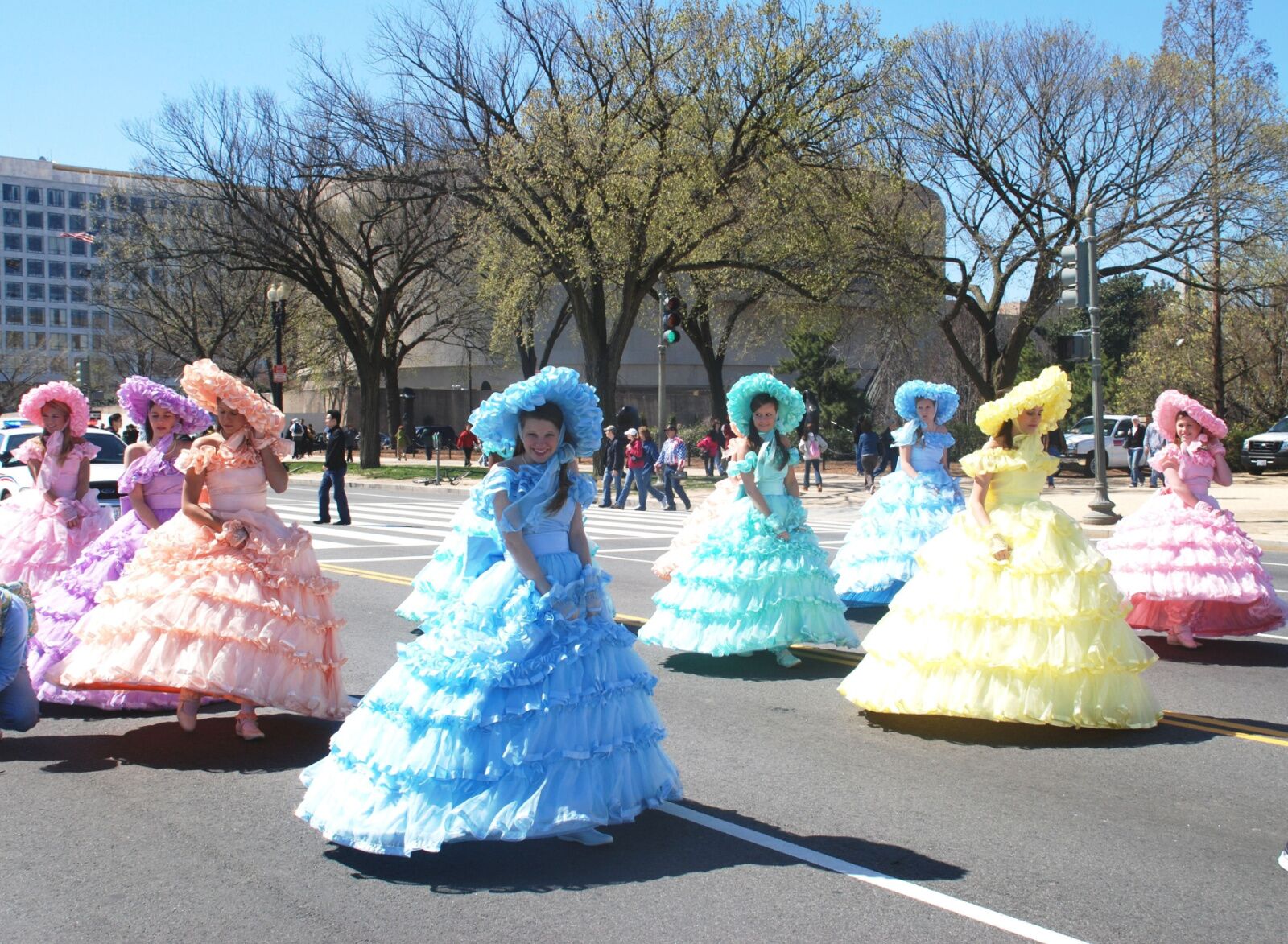 women at the cherry blossom parade -things to do in dc with kids