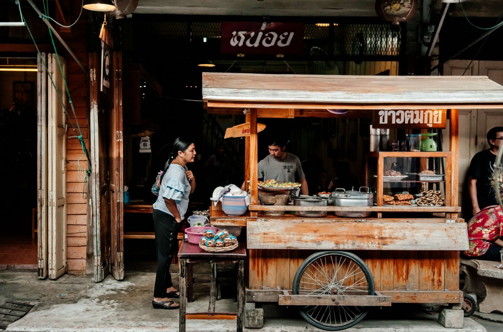 food cart on street in thailand