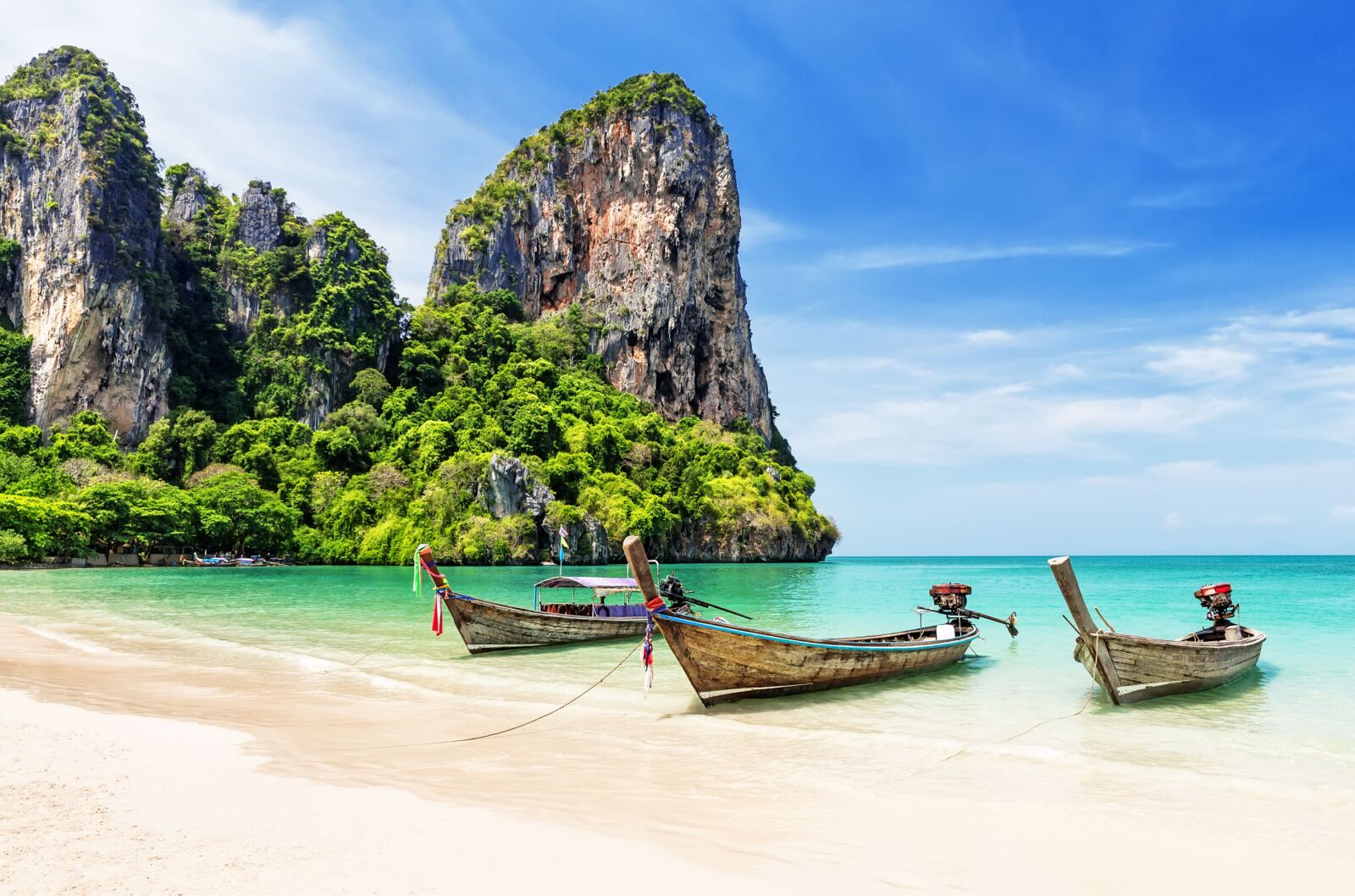 airbnb thailand - boats on beach in krabi