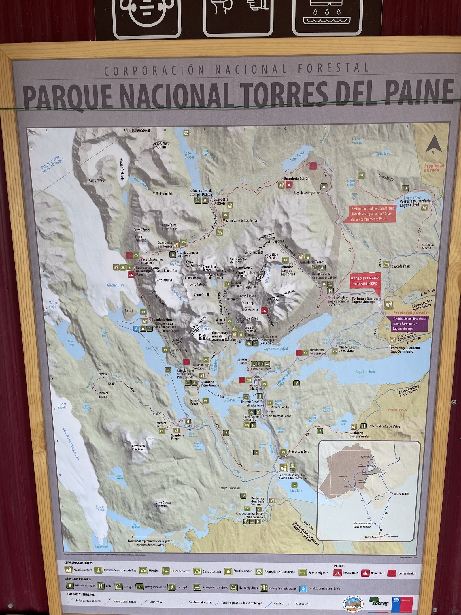 torres del pain guides - trail map of point to point hikes