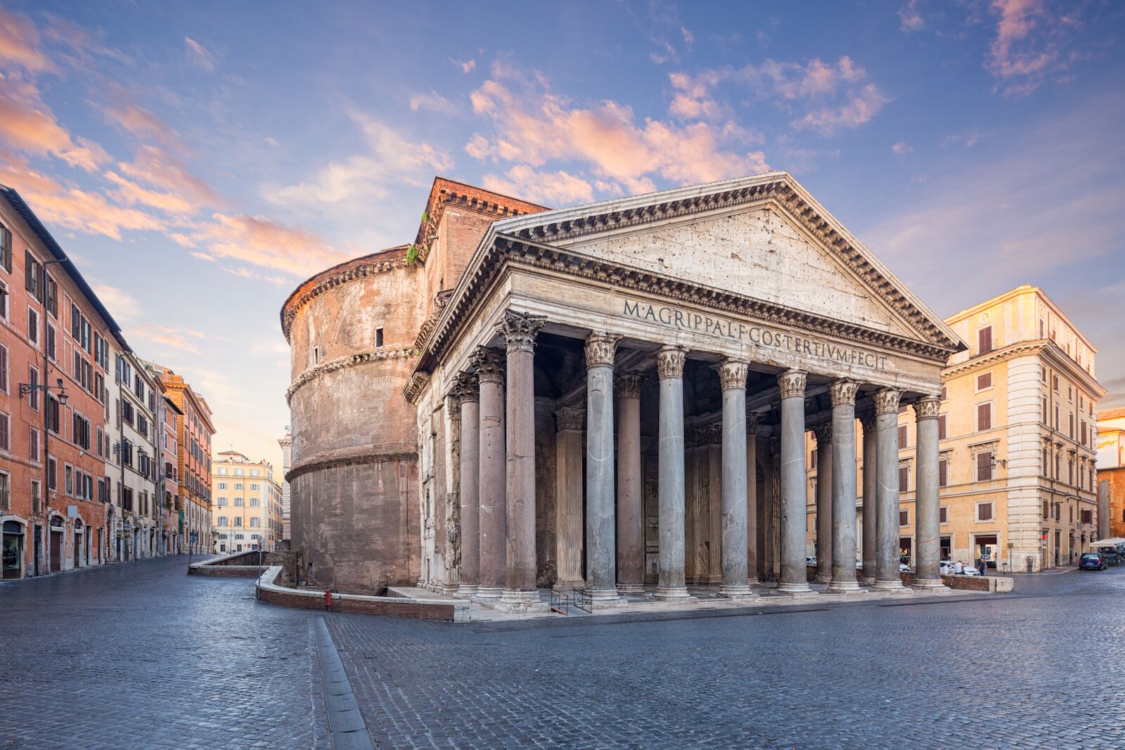 Street view of the Pantheon in Rome