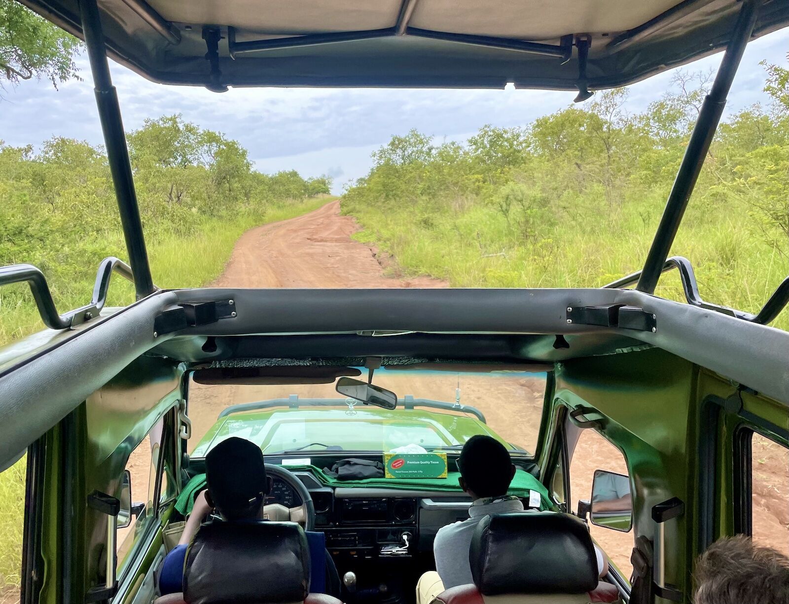 driving through akagera national park on safari
