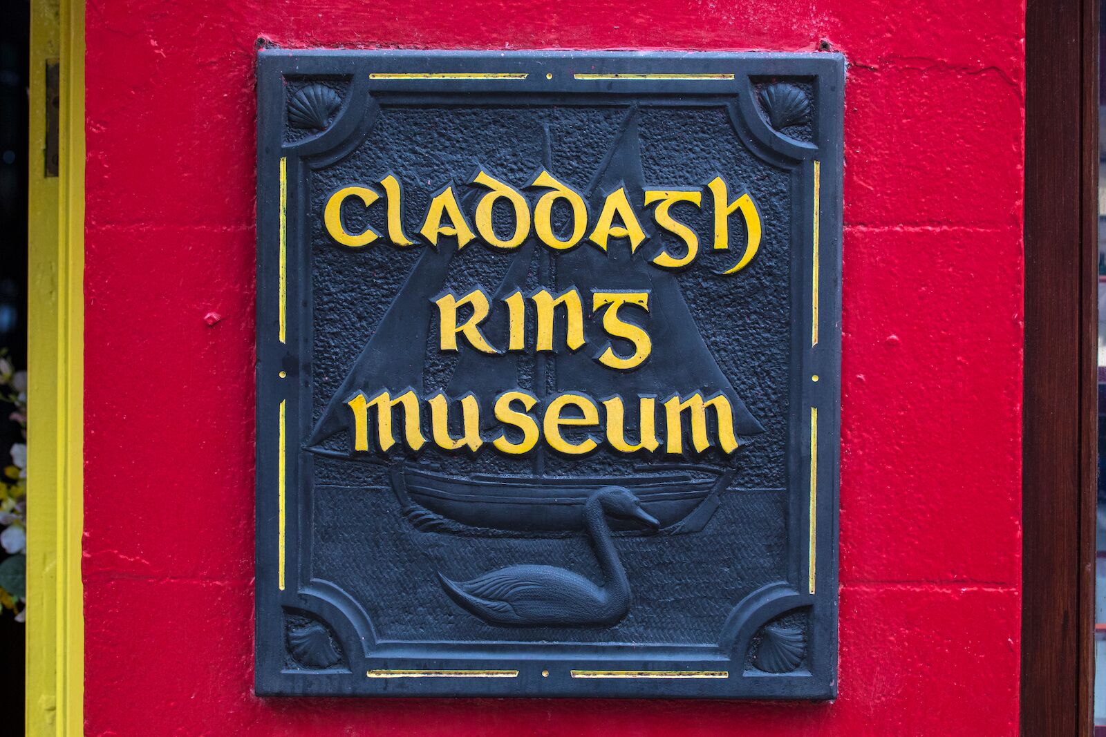 Sign for the Claddagh Ring Museum in Galway, Ireland