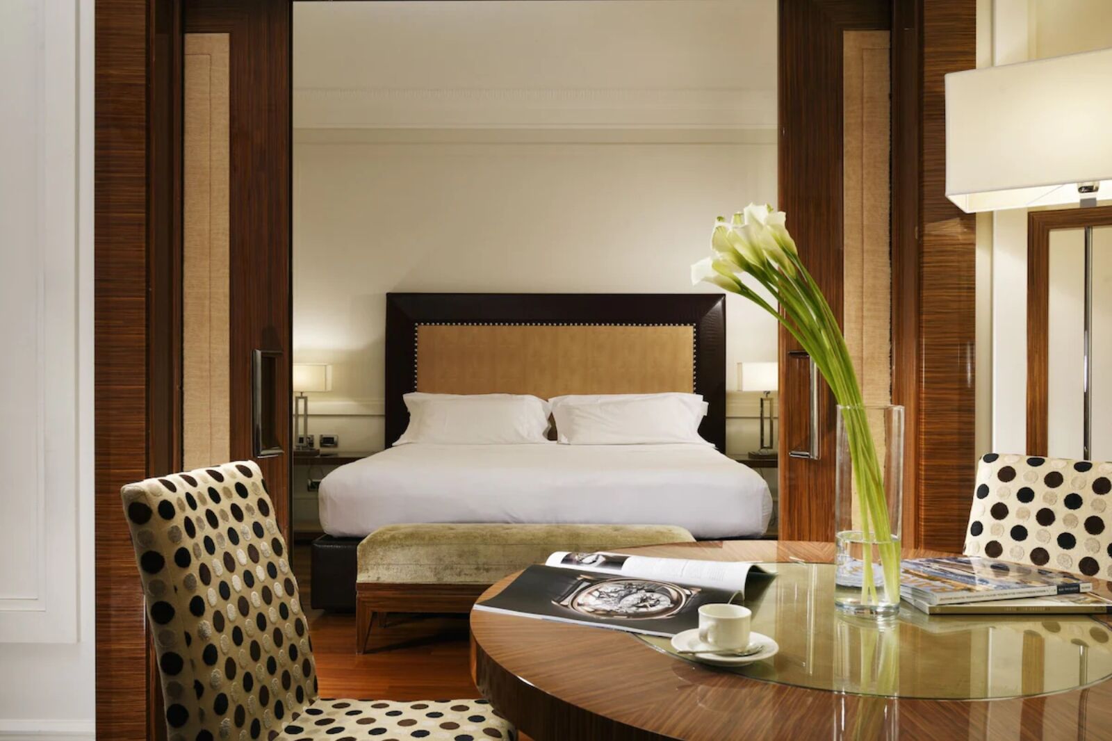 Bed in hotel in Rome