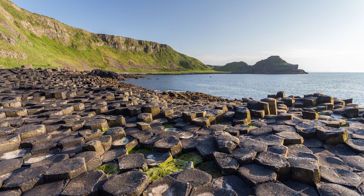 Hexagonal columns of basalt at Giant's Causeway in Northern Ireland