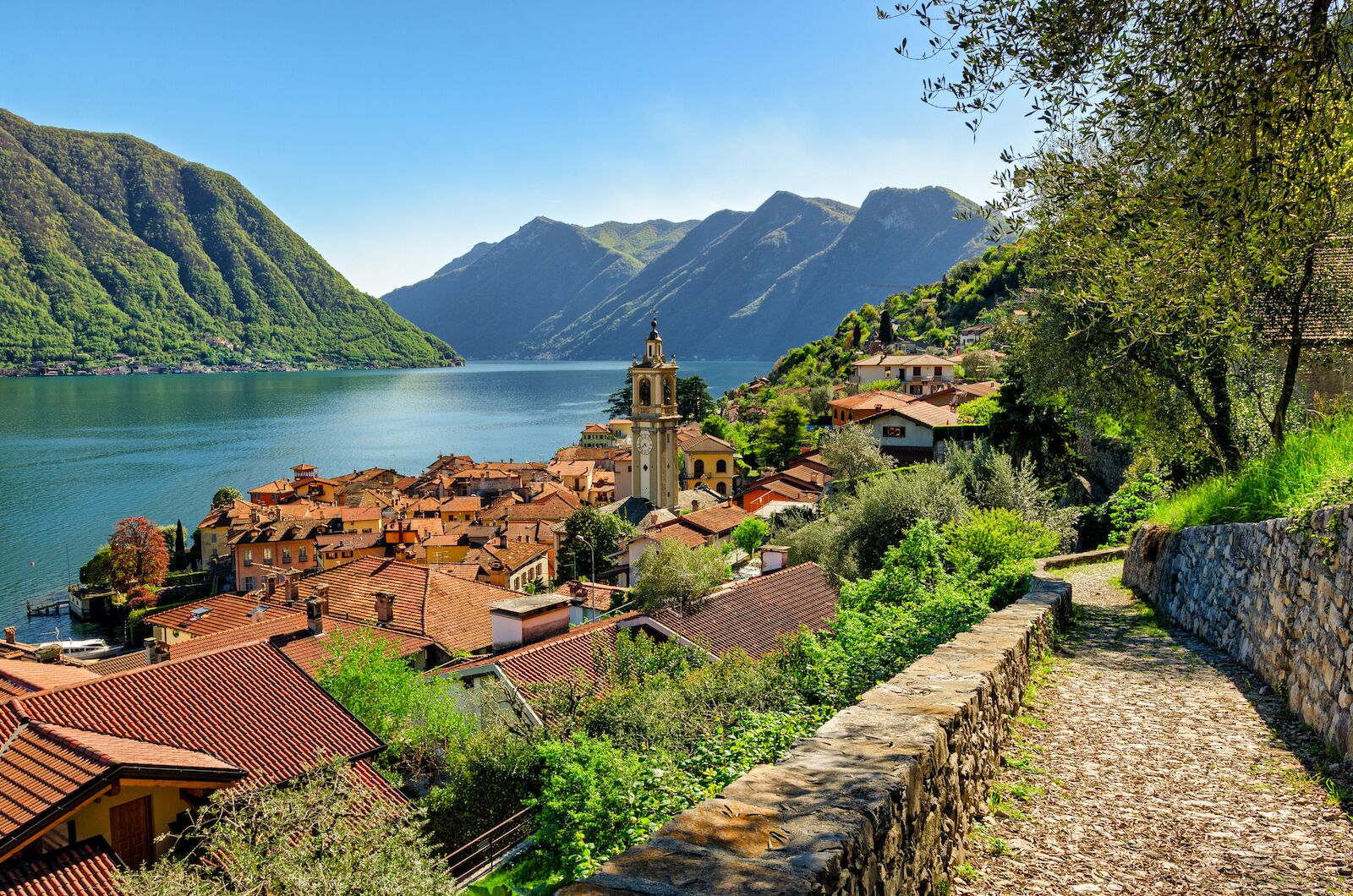 Town along the banks of Lake Como
