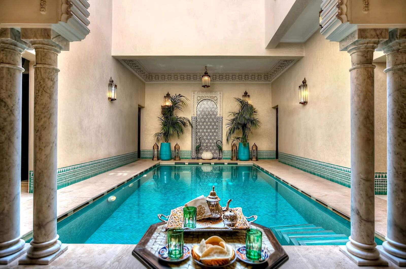 pool at the riad kniza in marrakech